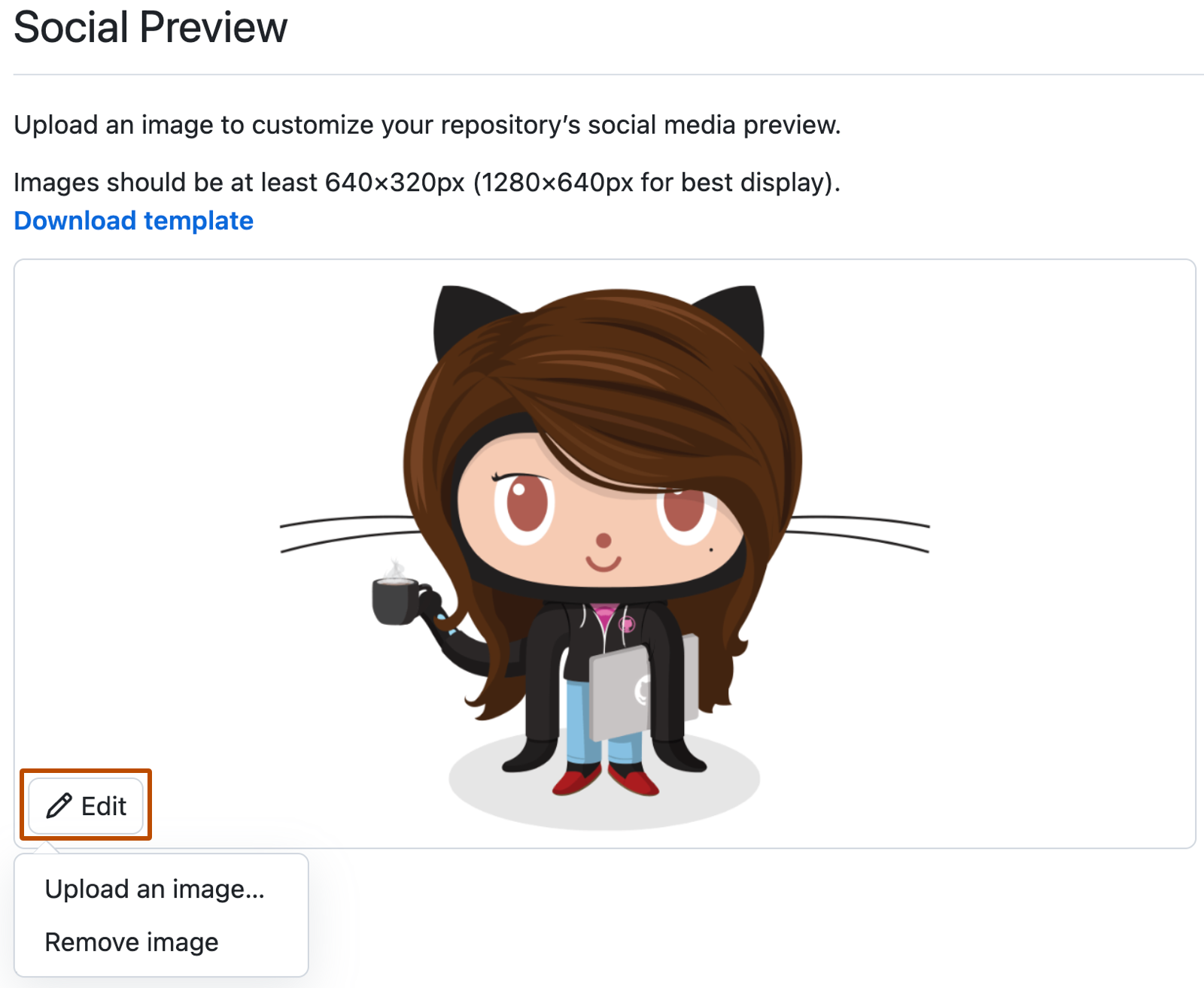 Social preview dropdown