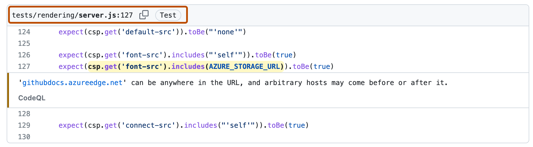 Code scanning library alert details