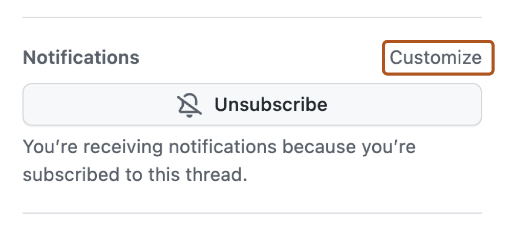 Customize option under "Notifications"