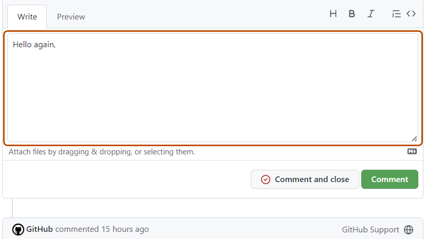 Screenshot of the "Add a comment" text field.